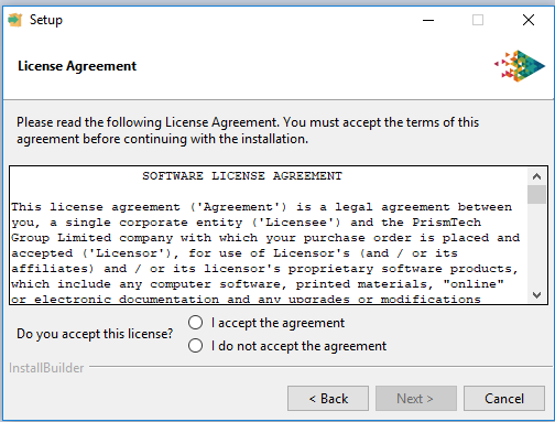 OpenSplice installer licensing agreement