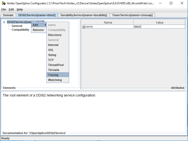 Setting ddsi2 tracing with the osplconf tool