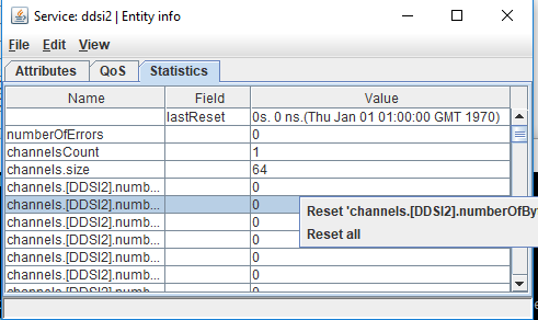resetting statistics information using the tuner